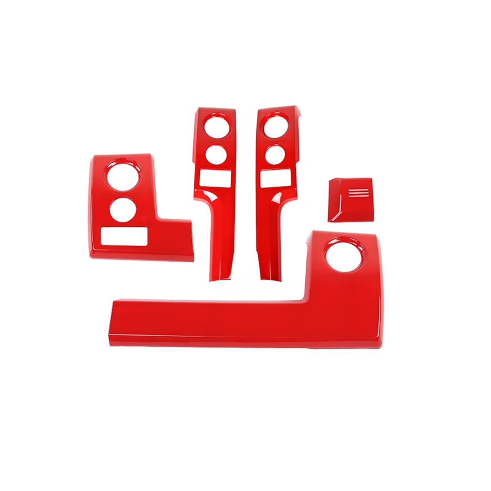 Innenzubehör Innenleisten Auto Mittelkonsole Armaturenbrett Panel Dekoration Abdeckung Für F1&50 2009 2010 2011 2012 2013 2014(Rot,5 pcs) von HUANTY