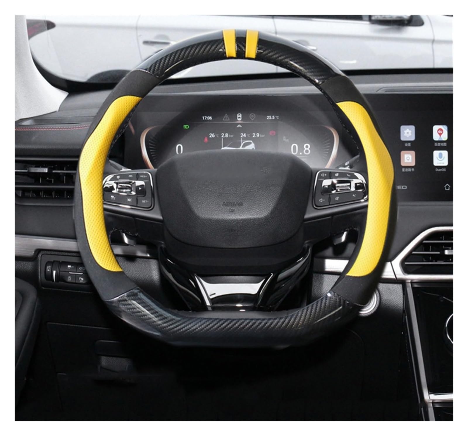 Steering wheel Cover 1 Stücke Für Exeed LX TXL VX Auto Lenkrad Abdeckung Auto Lenkrad Naben Innen Auto Zubehör(EIN) von HUANTY