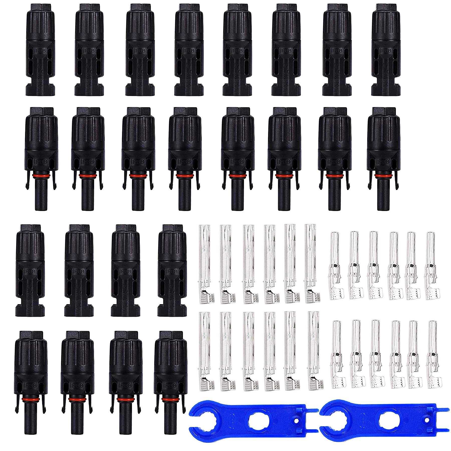 HUAZIZ 12 Paare Photovoltaik Steckverbinder, Solarpanel Kabelstecker,Solarpanel Stecker, Solar Panel Kabel Anschlüsse Stecker + 1 Paar Solar-Schraubenschlüssel für die Montage von Steckverbindern Kit von HUAZIZ