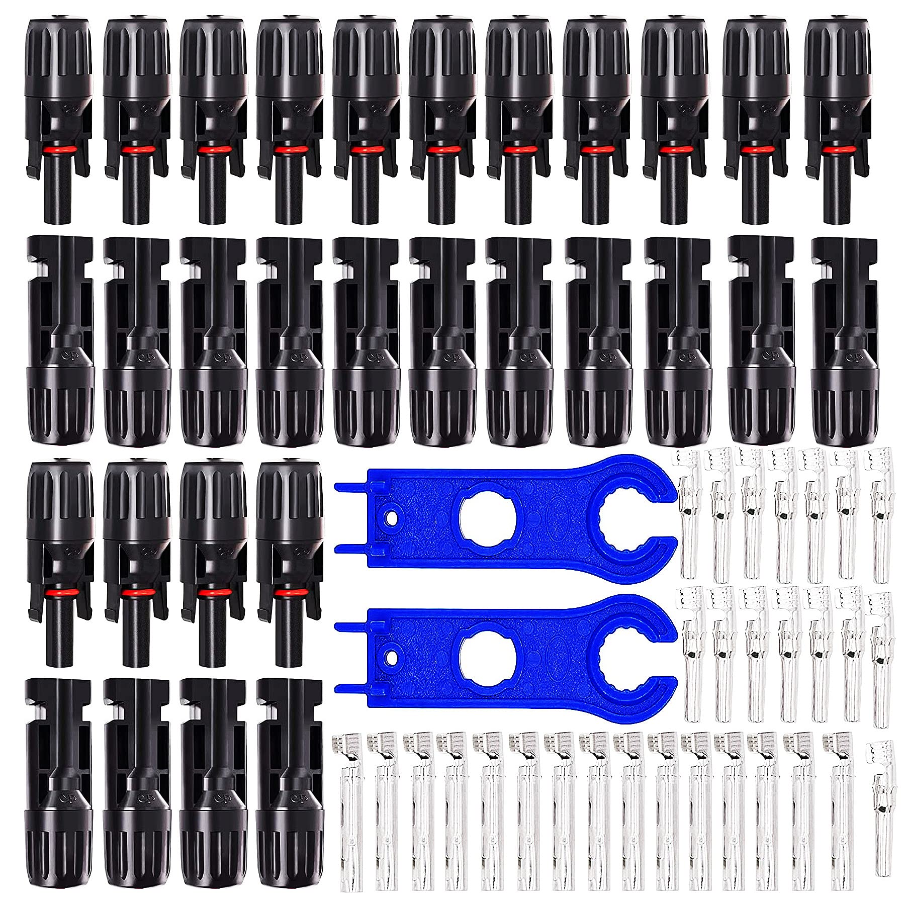 HUAZIZ 15 Pcs Runder Boden Solarpanel Stecker,Männlich/Weiblich Solarpanel Kabelstecker,Photovoltaik Steckverbinder von HUAZIZ