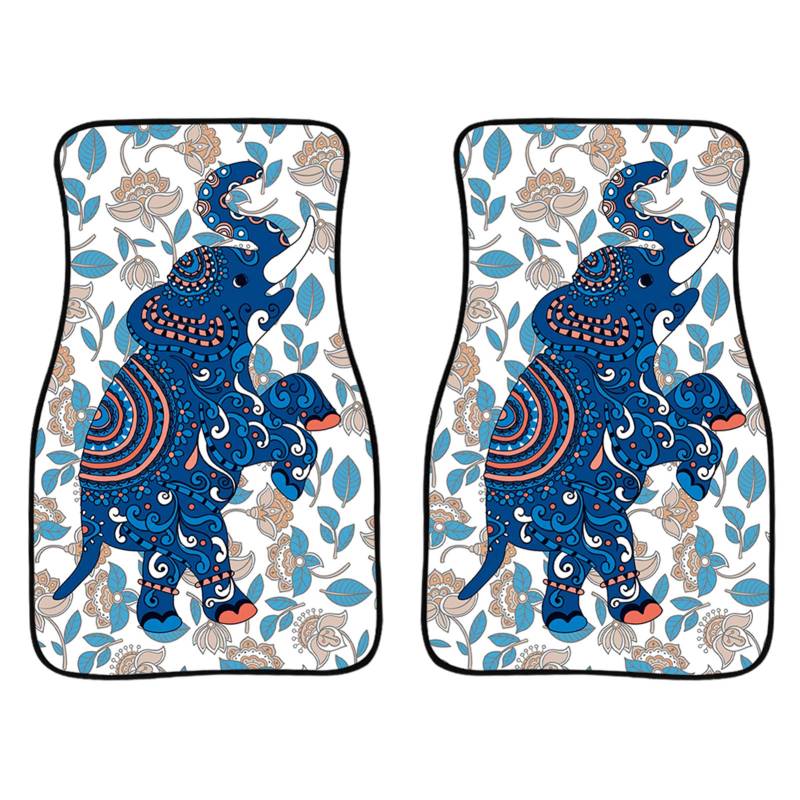 HUGS IDEA Fußmatten-Set mit indischem Elefanten-Motiv, universell, für Auto, SUV, LKW, 2 Stück von HUGS IDEA