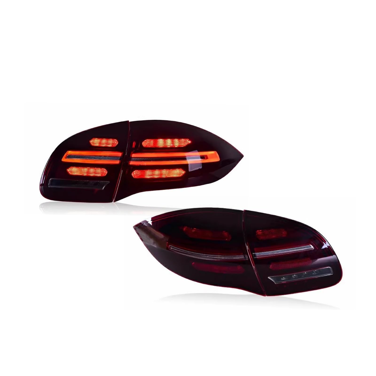 HUHASJEQ Auto Lichter Kopf Lampen Kompatibel for Porsche Cayenne 958,1 958,2 2011-2018 Upgrade 2020 Matrix Laser Scheinwerfer(LHD,11-14 Taillights Red) von HUHASJEQ