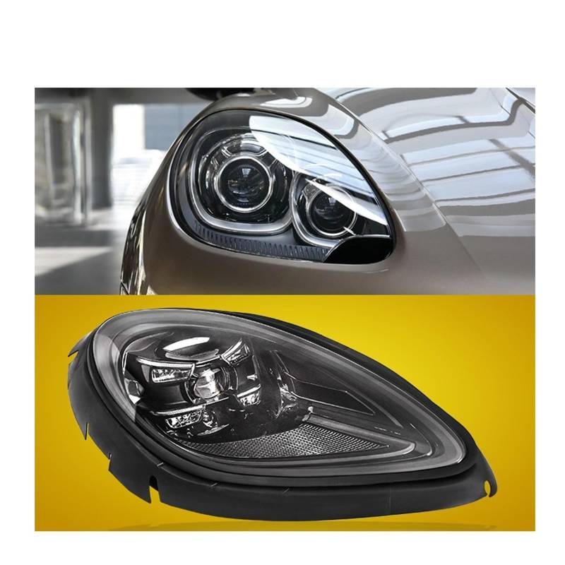 HUHASJEQ Auto Styling Kopf Lampe Kompatibel for Porsche Macan 2014-2022 Scheinwerfer Projektor Objektiv DRL Animation Automotive Zubehör(Laser Headlight) von HUHASJEQ