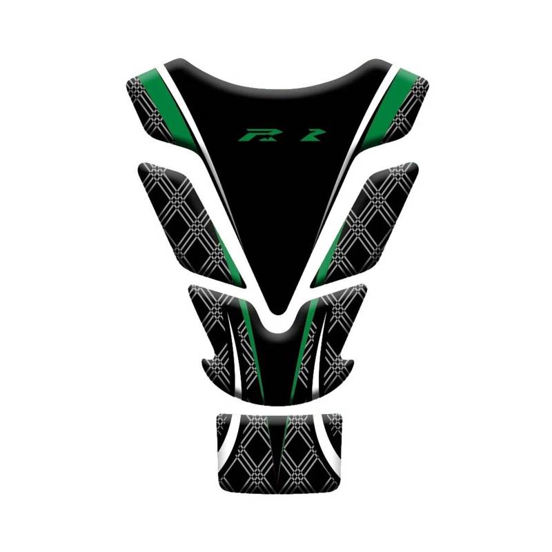 Motorrad Tankpad Carbon-look Motorrad Tank Pad Protector Aufkleber Aufkleber Fall Für FJR Für 1300 Für 1200 Für A&BS Tankdeckel Pad Aufkleber(16 Green) von HUIBOOO