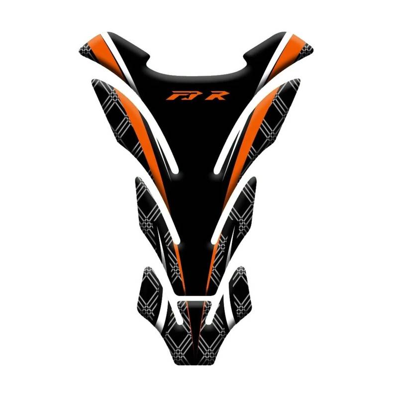 Motorrad Tankpad Carbon-look Motorrad Tank Pad Protector Aufkleber Aufkleber Fall Für FJR Für 1300 Für 1200 Für A&BS Tankdeckel Pad Aufkleber(24 Orange) von HUIBOOO