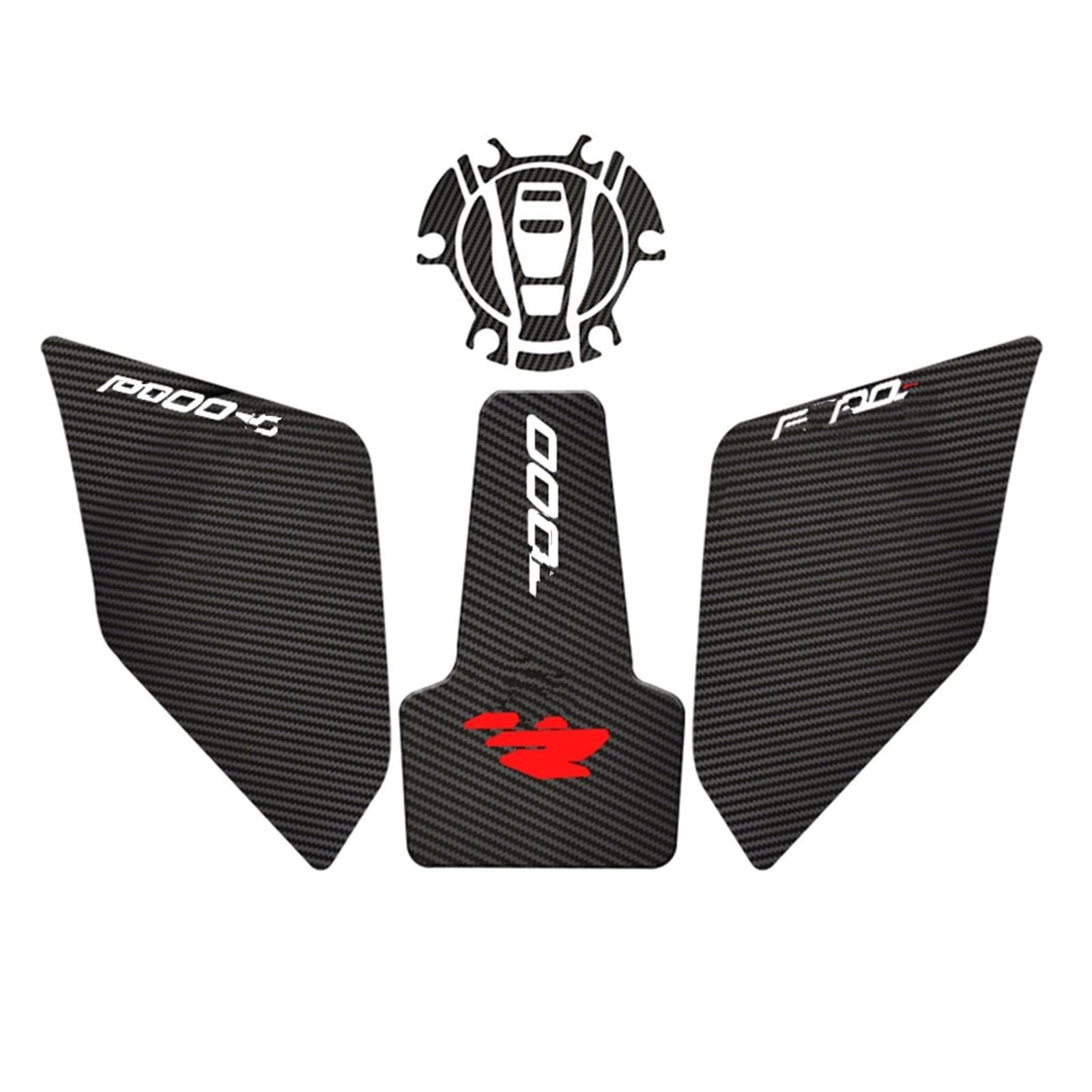 Motorrad Tankpad FÜR B&MW FÜR F900XR 2020-2023 Motorrad Anti Slip Heizöl Tank Cap Pad Seite Knie Grip Aufkleber Protector Aufkleber Pads Tankdeckel Pad Aufkleber(1 Set - Red) von HUIBOOO