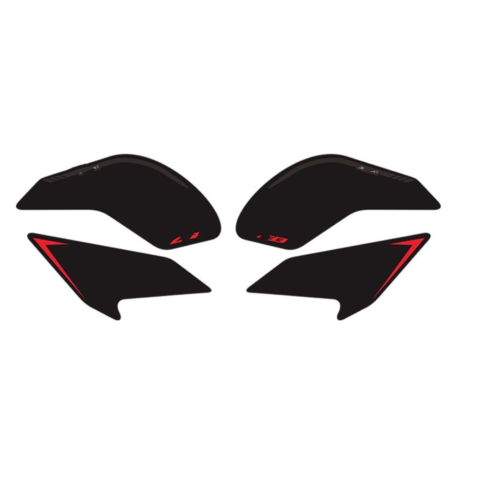 Motorrad Tankpad FÜR CB400F FÜR CB500F 2021-2023 Motorrad Anti Slip Kraftstoff Tank Pad Protector Schutz Aufkleber Decals Zubehör Tankdeckel Pad Aufkleber(Red-4pcs-Side) von HUIBOOO