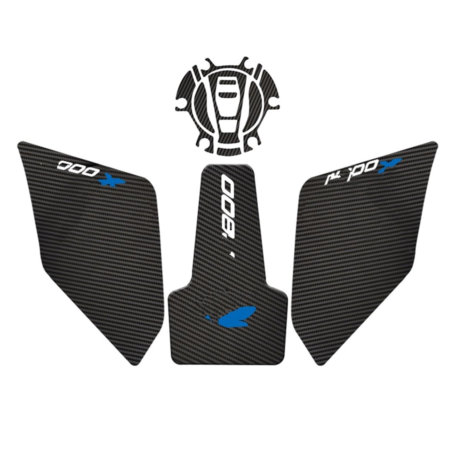 Motorrad Tankpad Motorrad Anti Slip Heizöl Tankdeckel Pad Seite Knie Grip Aufkleber Protector Aufkleber Pads FÜR B&MW FÜR F900XR 2020-2022 Tankdeckel Pad Aufkleber(1 Set - Blue) von HUIBOOO