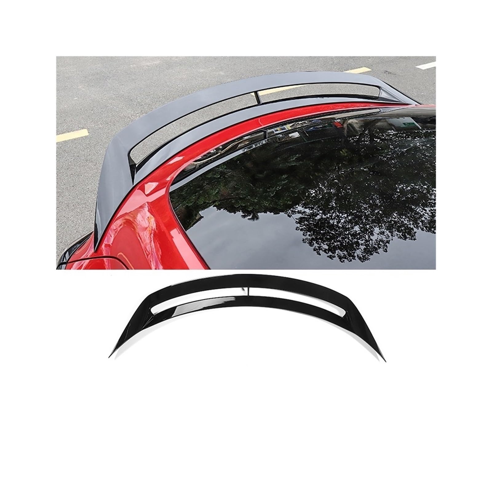 2021 22 23 Kompatibel for Tesla Modell Y Kofferraum Helles Schwarz und Kohlefasermuster ABS Deckel Spoiler Flügel Auto Heckklappe Body Kit Zubehör(Gloss Black) von HUIFFNG