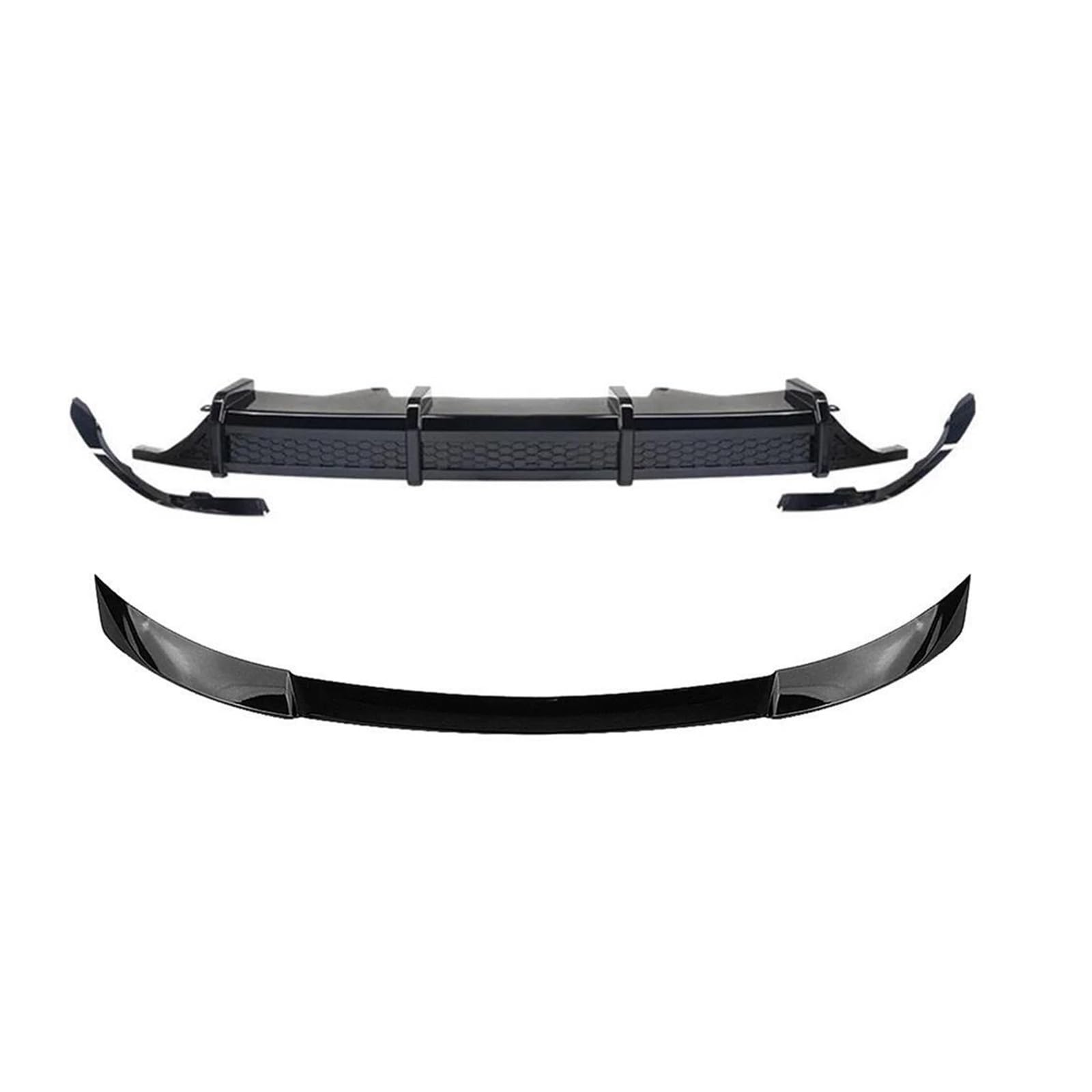 Auto-Karosserie-Kit Kompatibel for Honda Accord 10. 2018-2020 Glänzend Schwarz Kofferraumdeckel Dachspoiler Flügelsplitter + Heckstoßstangen-Diffusorlippe von HUIFFNG