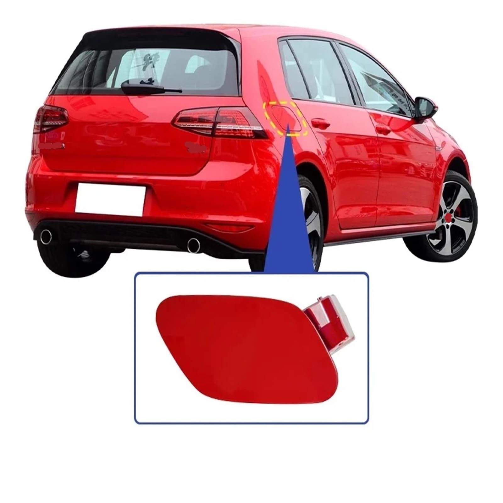 Auto-Tankdeckel, Tankdeckel mit Sockel, kompatibel mit Golf 7 7.5 MK7 VII 2014 2015 2016 2017 2018 2019(Red) von HUIFFNG