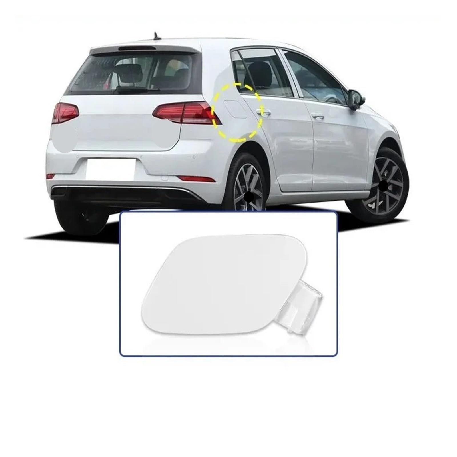 Auto-Tankdeckel, Tankdeckel mit Sockel, kompatibel mit Golf 7 7.5 MK7 VII 2014 2015 2016 2017 2018 2019(White) von HUIFFNG