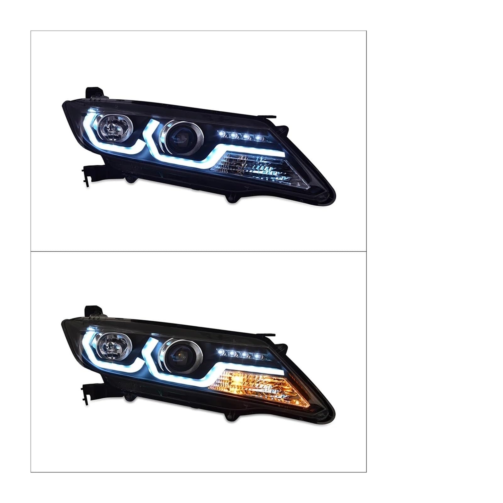 Autoscheinwerfer kompatibel for Honda City-Scheinwerfer 2015 2016 2017 U LED DRL City-Scheinwerfer Frontlicht Bi Xenon HID H7 D2H-Objektiv(4300K) von HUIFFNG