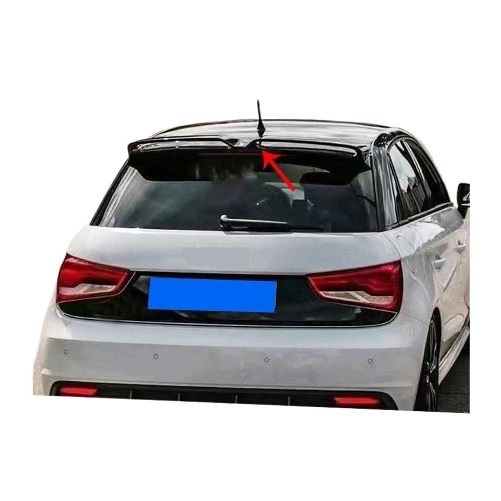 Kompatibel for Audi A1 R18 2010–2014, Carbon-Faser, Heckspoiler, Dachspoiler, Kofferraumdeckel(Glossy Black) von HUIFFNG