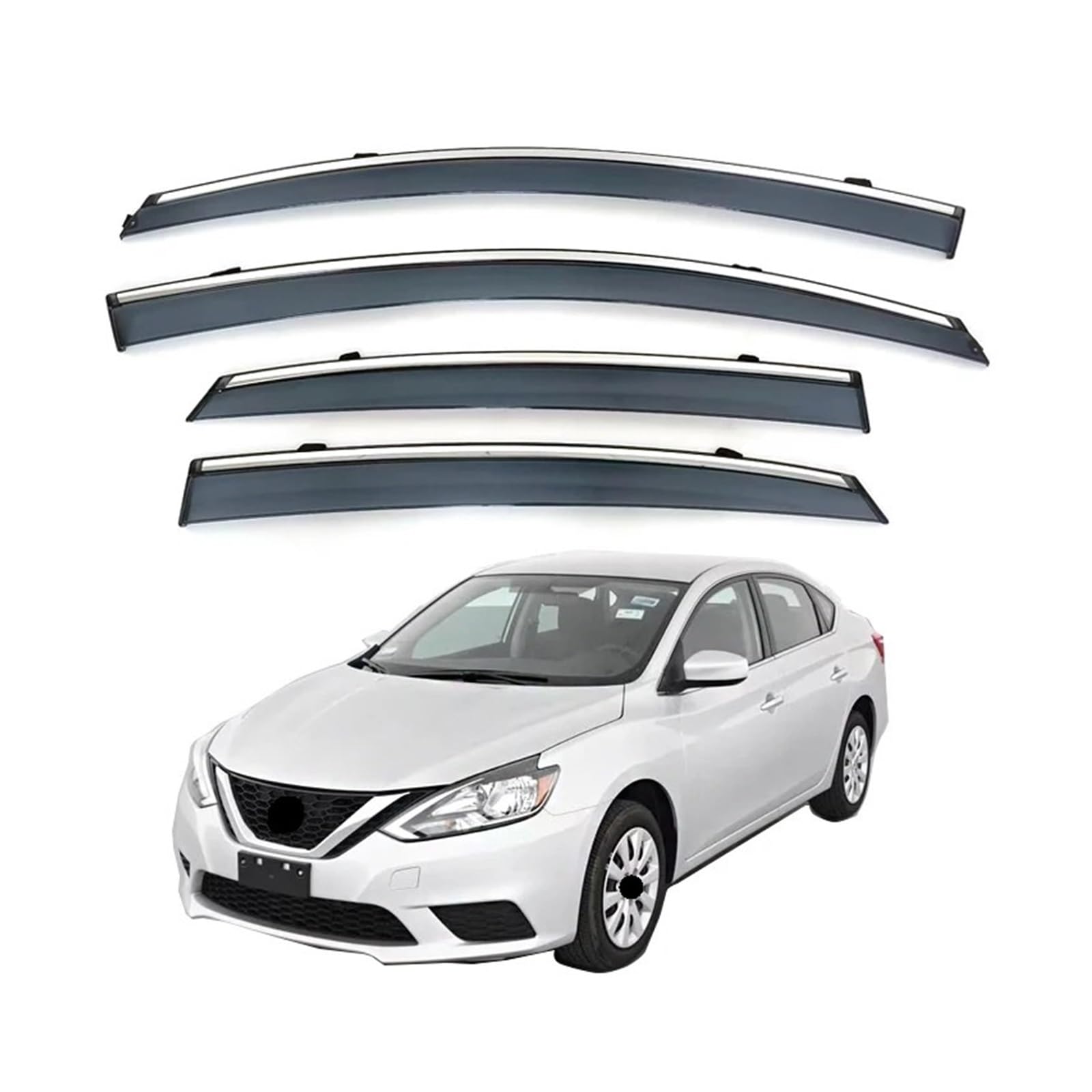 Kompatibel for Nissan Sentra Zubehör 2016 2019 2021 2022 Injektionsfenster Regenvisier Sonnenschutz Vent Deflektor(2012-2019) von HUIFFNG