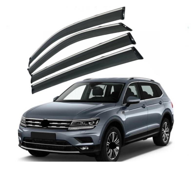 Kompatibel mit Tiguan L 2017 2018 2019 2020 2021 Fenstervisier Seitenentlüftung Regenschutz Deflektoren Schattenschild Schutzschutzabdeckung von HUIFFNG