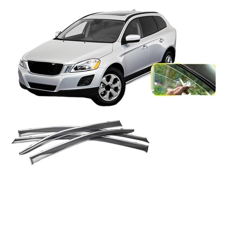 Regenabweiser Kompatibel for VOLVO XC60 AU R Design 2008 2007~2016 Auto Windabweiser Fenster Visier Abdeckung Schutz Antirain Chuvento Sonnenblende(Black) von HUIFFNG