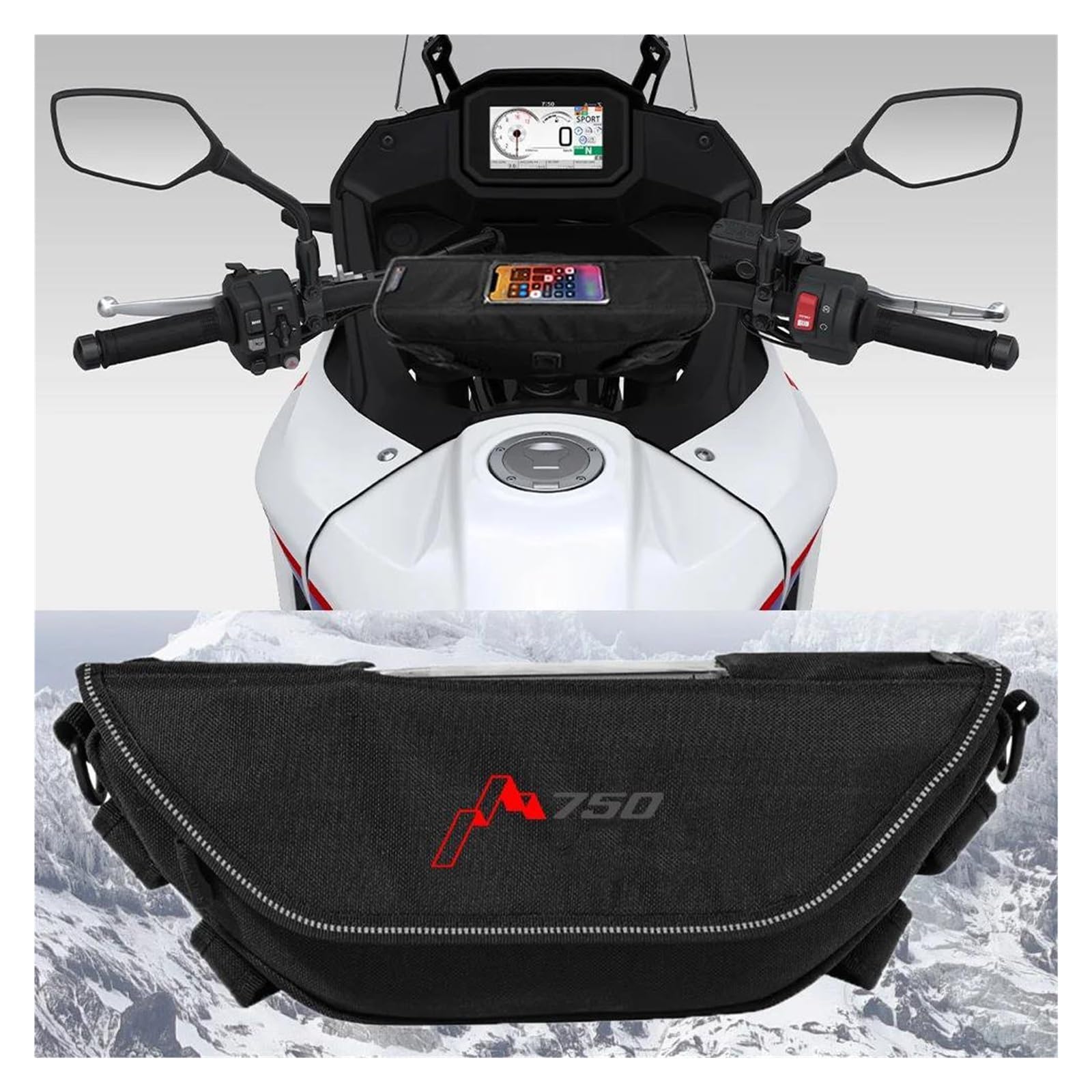 Motorradtasche Lenker Tasche Für HON&DA XL750 TRANSALP750 TRANSALP 750 XL 750 Motorrad wasserdichte Lenkertasche(E) von HUIGAR