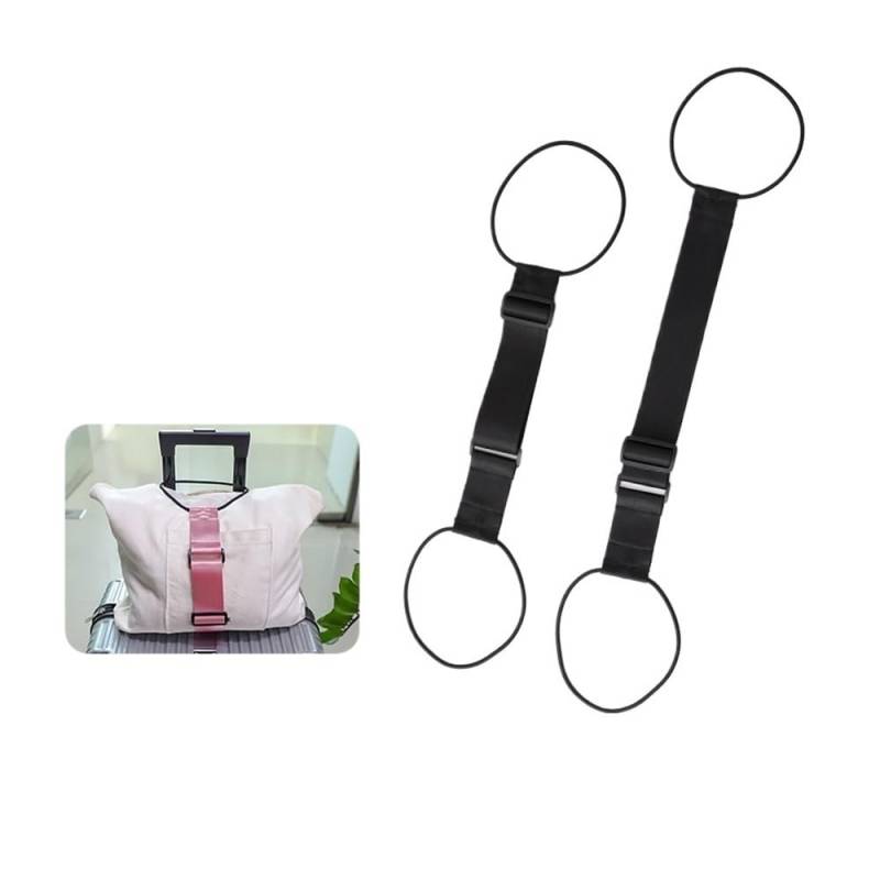 HUIJIQX Elastischer, verstellbarer Gepäckgurt, praktisches Zubehör, Gepäckband, Flugzeug, Reisetasche, Gürtel, Zubehör für Reisen (Rosa) von HUIJIQX