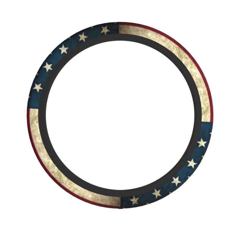 Exquisiter Lenkradbezug mit amerikanischer Flagge, 38,1 x 4,1 cm, passend für alle Standard-Lenkbezug-Zubehörteile von HUIKGIER