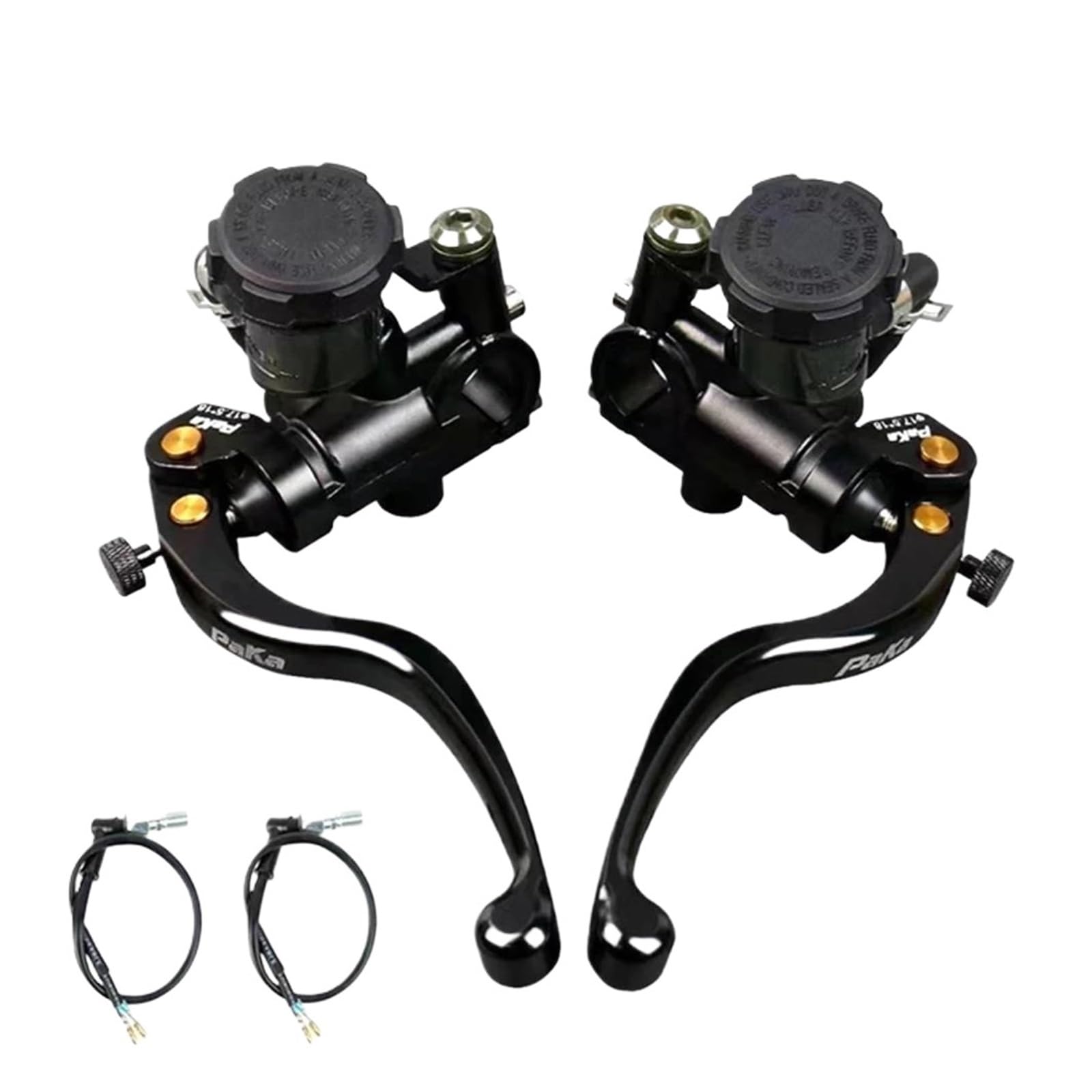 17,5 RCS CNC Motorrad Hauptbremszylinder Hebel Hydraulische Kupplung Universal 22mm Für Cafe Racer Honda Suzuki Yamaha Dirt Bike(1 pair Black) von HUIKO