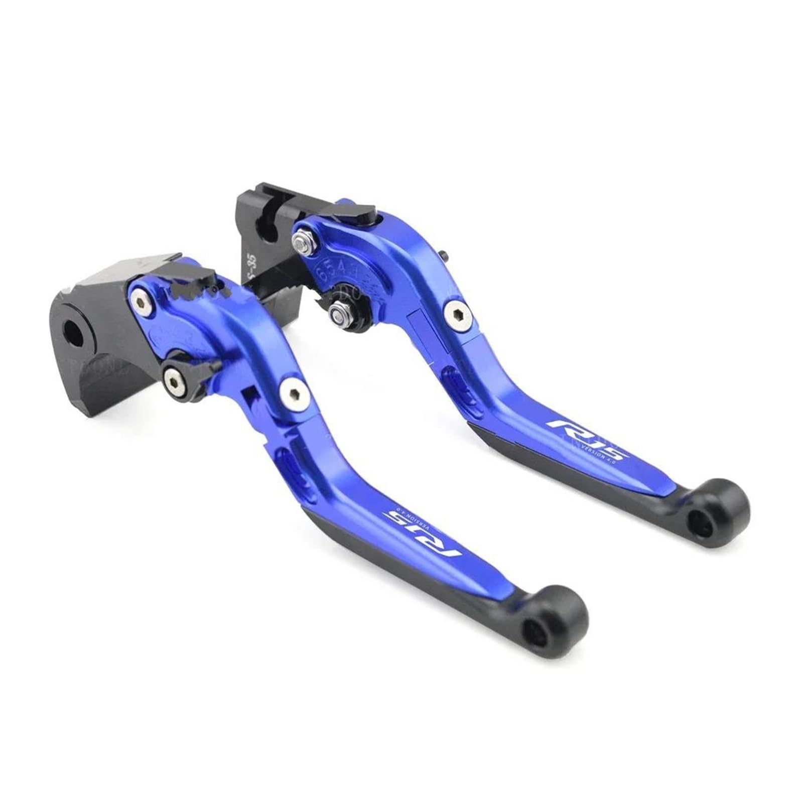 Für YAMAHA YZF R15 V4 2022 Bremskupplungshebel Klappbarer Ausziehbarer Motorradzubehör Einstellbarer Griff Spurstange(Blue) von HUIKO