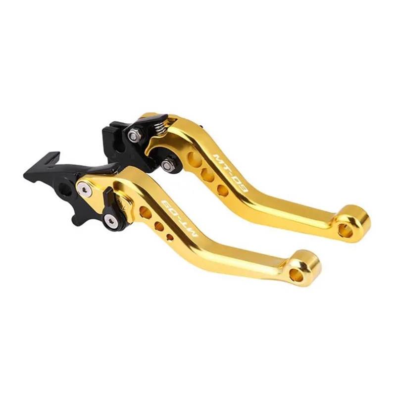 Griffe Hebel Für Yamaha MT-09 Mt09 Fz09 MT 09 2014-2023 Einstellbare Kurz Bremse Kupplung Hebel Motorrad Zubehör(Gold) von HUIKO