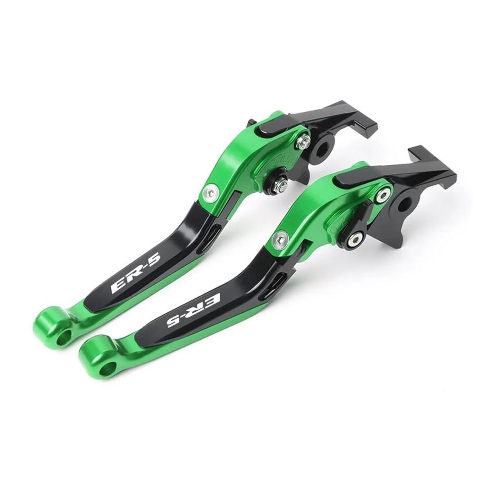 Laser Motorradzubehör Für Kawasaki ER-5 ER5 2004–2005 CNC-verstellbar Klappbar Ausziehbar Motorrad-Bremskupplungshebel(Green-A) von HUIKO