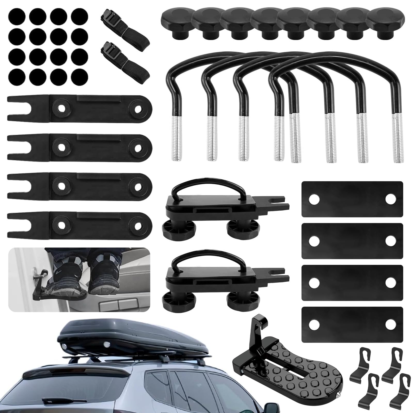 Dachbox Befestigung U Bügel,4 Stücke Universal Auto van Montage Fitting,Dachbox Halterung Installationszubehörsatz,Universelle u Halterung für Dachbox Auto,füe Universal Dachboxenhalterungen. von HUIKUANGEU