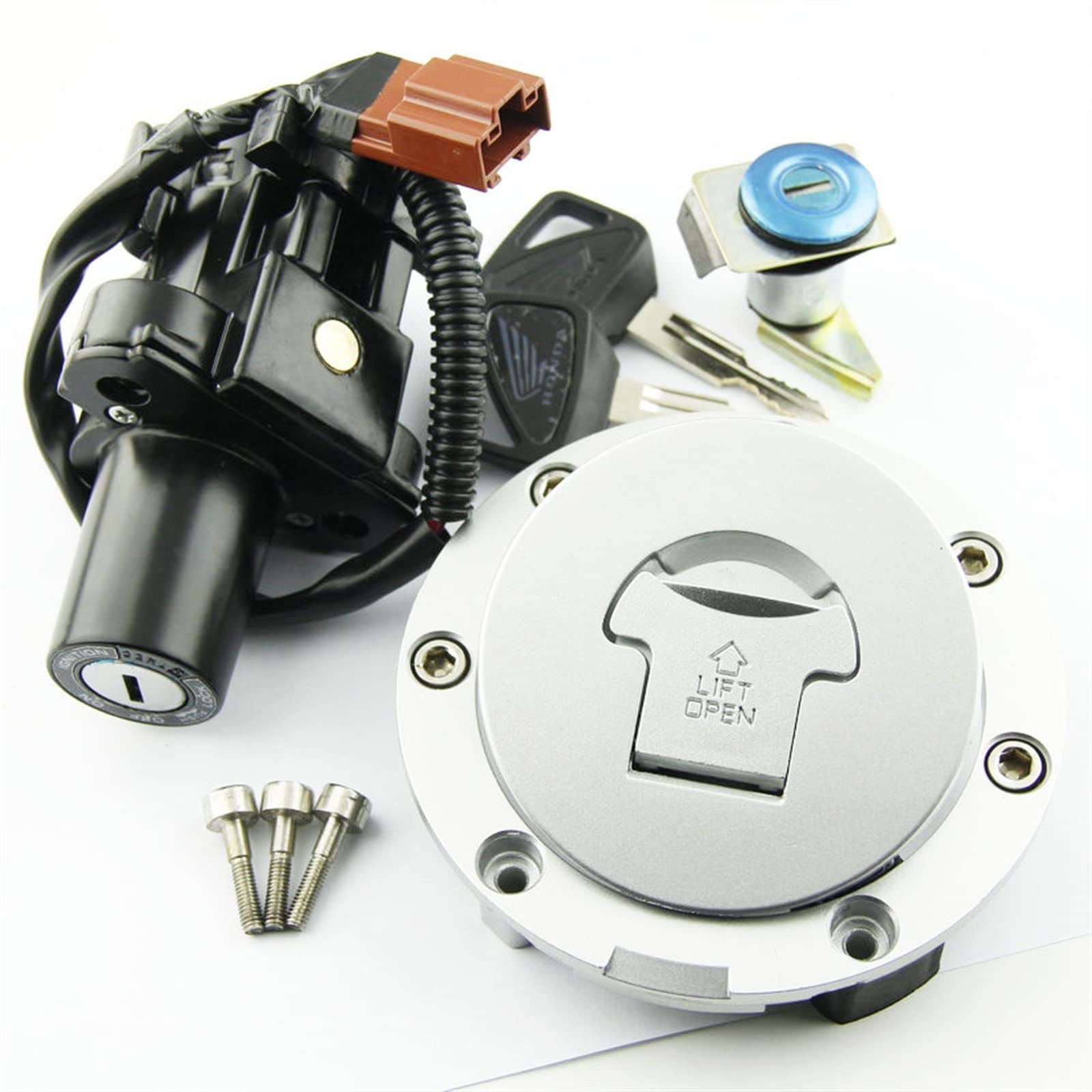 HUILA Motorrad Teile Zündschlüssel for Feuer Klinge CBR1000 CBR1000RR CBR600RR CB1000 CB1000R Tankdeckel Sitz Lock Kit von HUILA