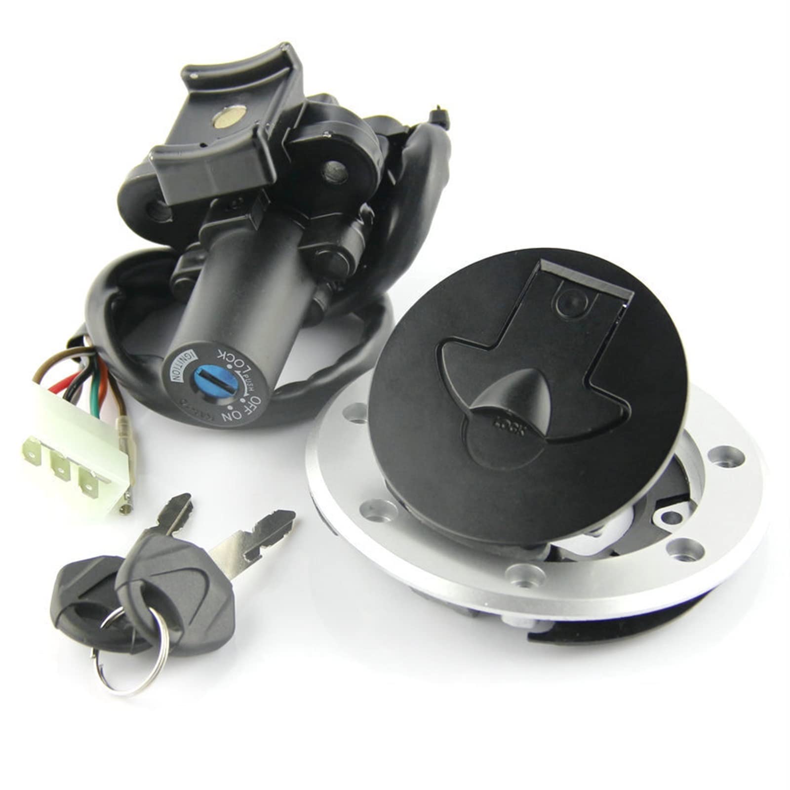 HUILA Motorrad Zündschlüssel Tankdeckel Sitz Schloss Kit Fit for Kawasaki ZX900 Ninja ZX-9R 1994 1995 1996-1999 ZX-7RR ZX-7R ZX750 von HUILA