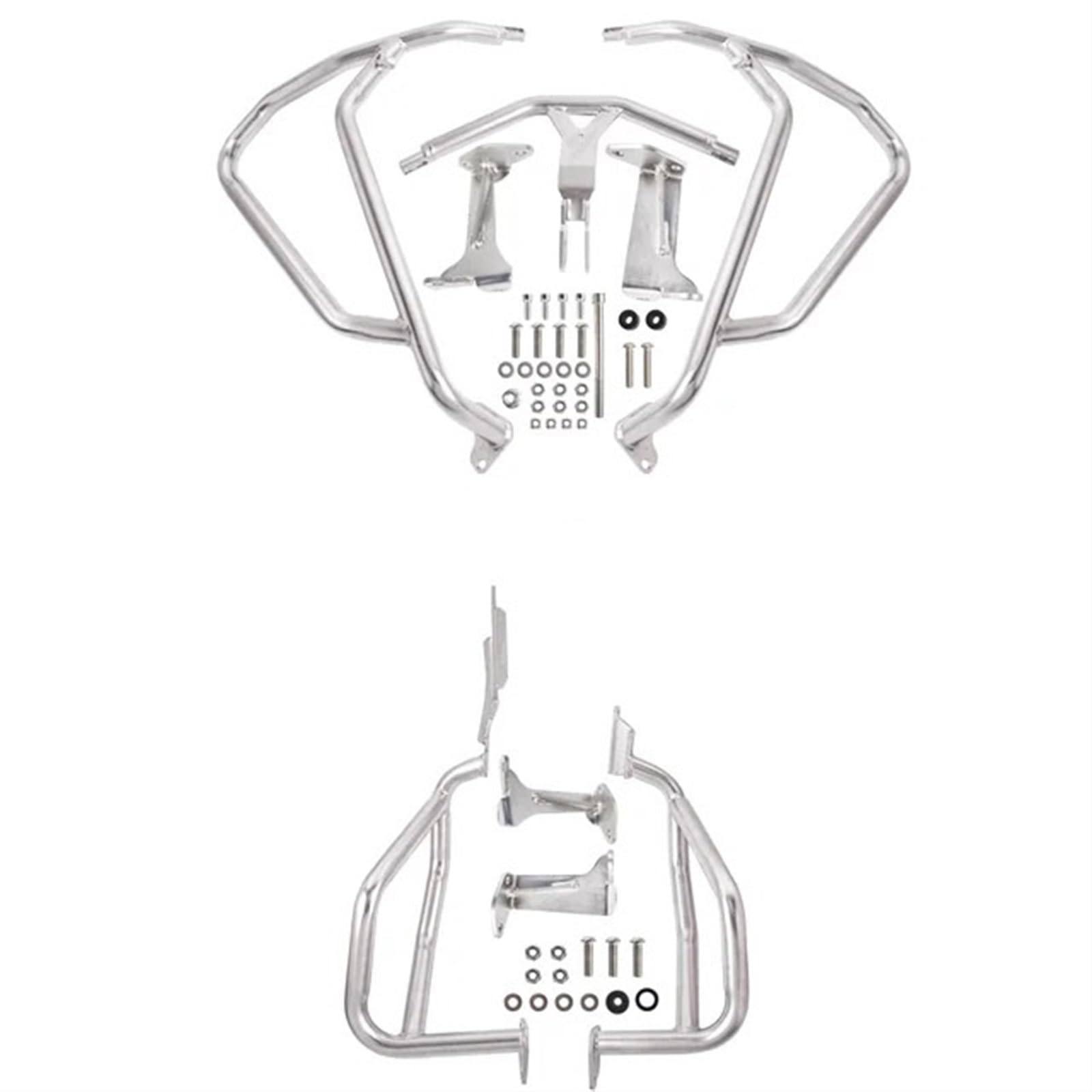 HUISI CRF 1100L Motorschutzstoßstange, Motorrad-Autobahn-Sturzbügel, passend for CRF1100L Africa Twin 2020–2022, Rahmenschutzzubehör(A Set-Silver) von HUISI