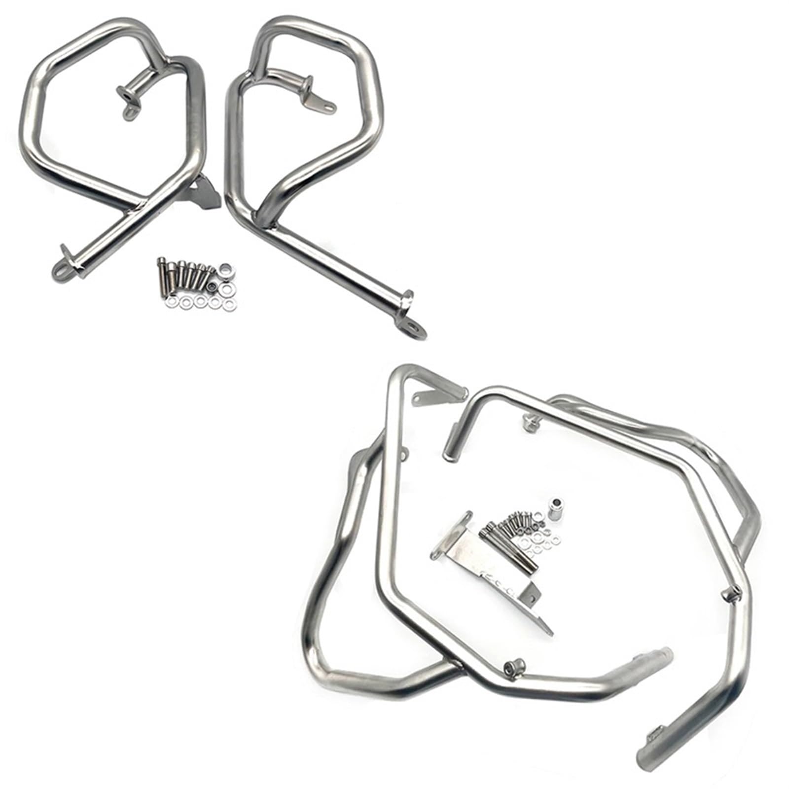 HUISI F850GS F750GS 304 Edelstahl Oberer Oder Unterer Crash Bar Stoßstange Motor Schutz Protector Fit for BMW F 750 850 GS 2018-2023(Silver-1 Set) von HUISI