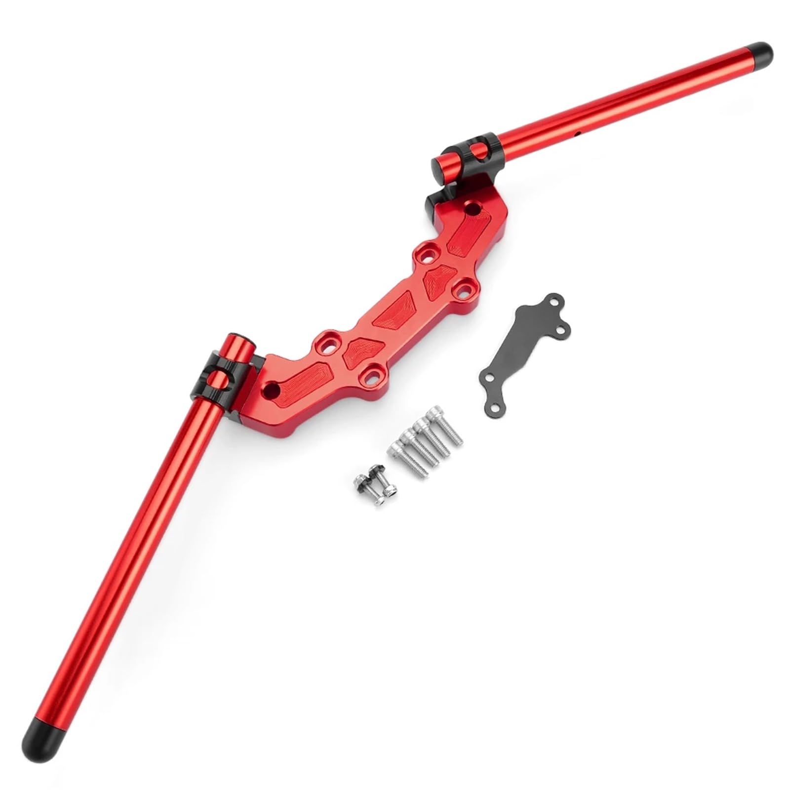 HUISI MT FZ 09 Motorrad-Lenker-Clip-On-Adapterplatte, Lenker-Set, passend for Yamaha MT09 MT-09 FZ09 FZ-09 2013–2022, 2021, 2020, 2019(Red) von HUISI