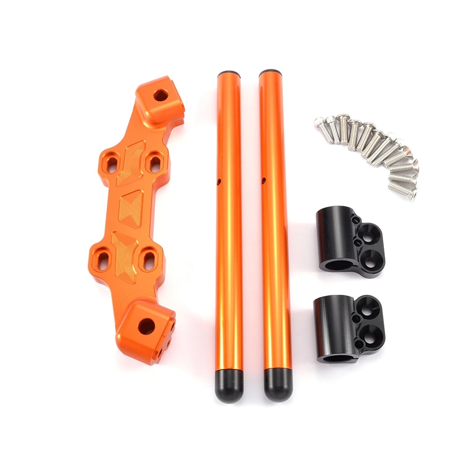 HUISI Motorrad Clip-On Adapterplatte Lenker Set Passend for KTM Duke 790 Duke790 2018 2019 2020(Orange) von HUISI