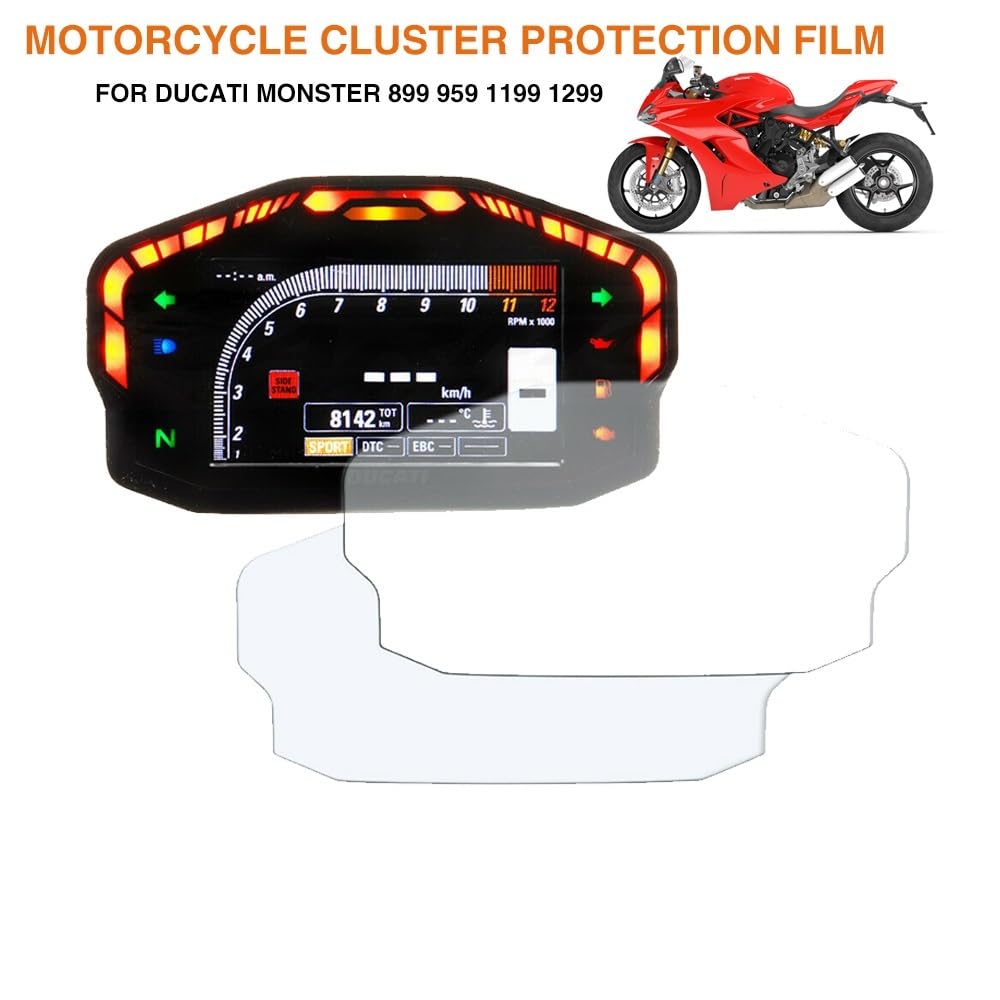 HUISI Motorrad-Cluster-Kratzschutzfolie, Displayschutzfolie, passend for Ducati Panigale 899 959 1199 1299(5 pieces) von HUISI