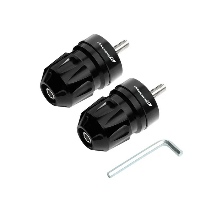 HUISI Motorrad Lenker Bar End Gewichte Fit for SYM MAXSYM TL500 TL508 Lenker Stecker CNC Aluminium Legierung Modifiziertes Zubehör(Black) von HUISI