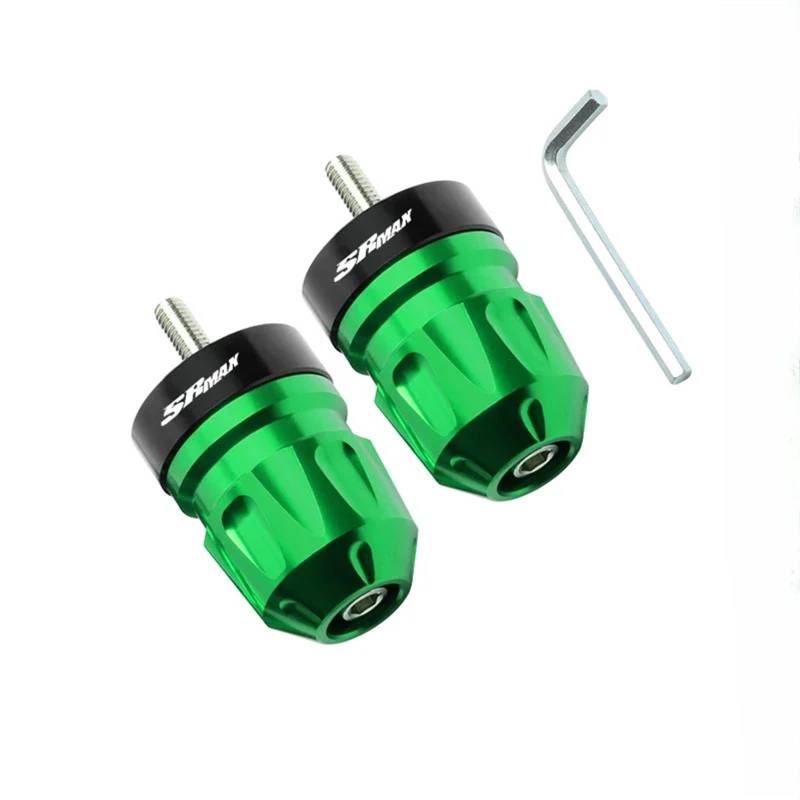 HUISI Motorrad Lenker Stecker Abdeckung Anti Drop Balance Gewicht Fit for Aprilia SR MAX 300 SRMAX250GT Bar End Gewichte CNC Aluminium Legierung(Green) von HUISI