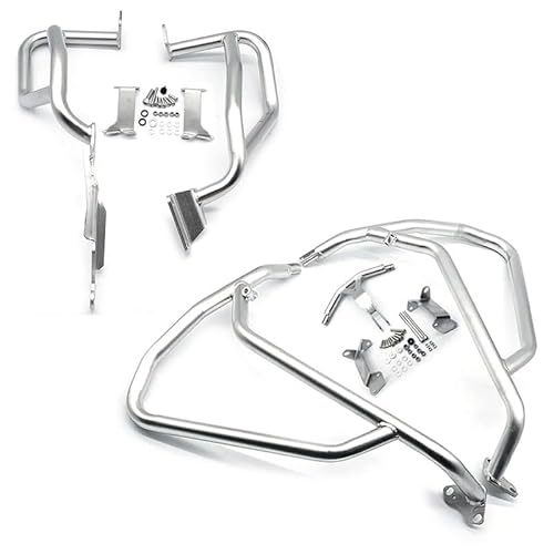 HUISI Motorrad Motor Stoßstange Wache Crash Bar Rahmen Schutz Fit for CRF 1100L Africa Twin Abenteuer Sport 2020-2023(Silver-1 Set) von HUISI