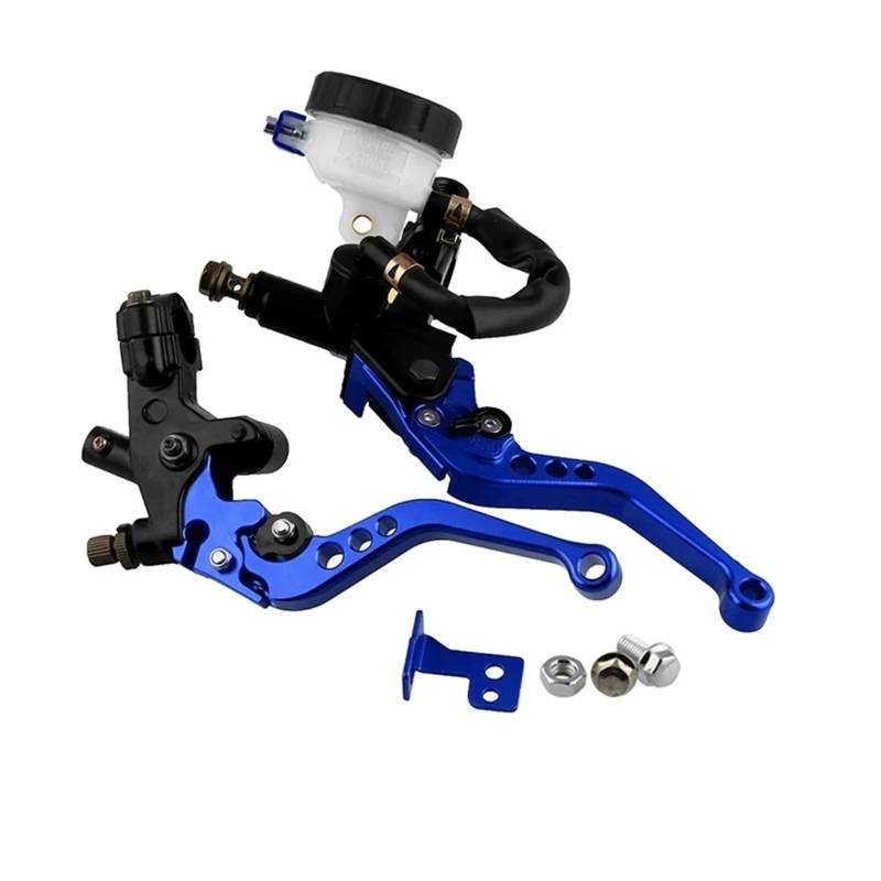 HUISI Motorrad Vorne Bremse Kupplung CNC 7/8 22mm Hauptzylinder Reservoir Hebel Aluminium Legierung Motorrad Handbremse Moto Zubehör(Blue) von HUISI