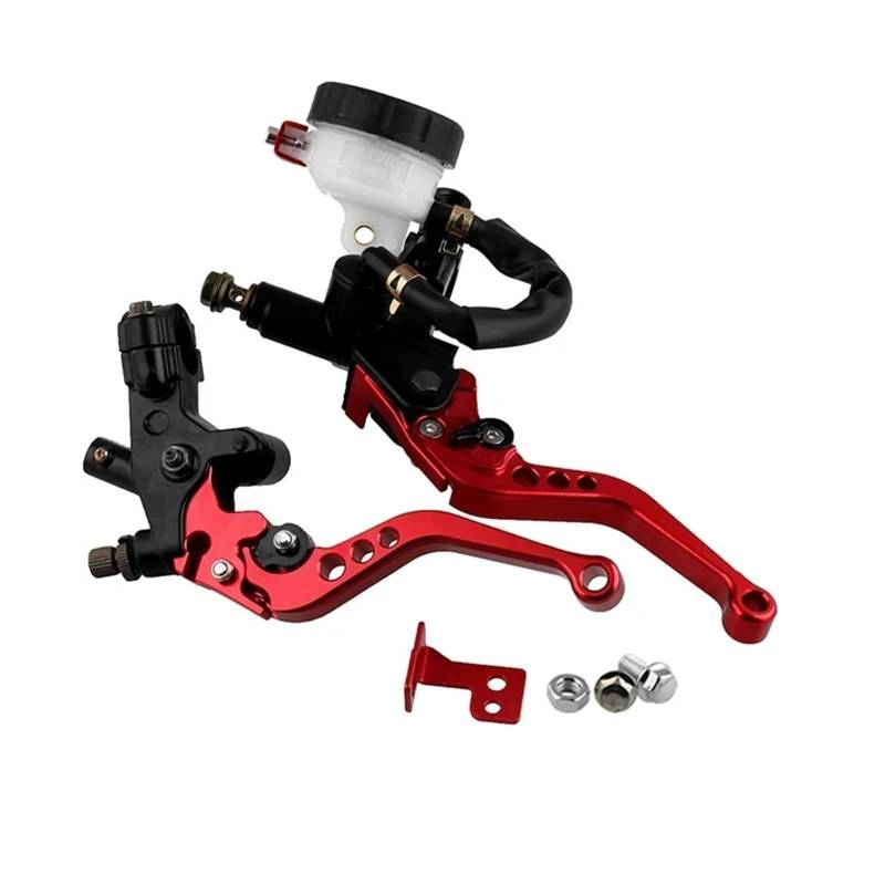 HUISI Motorrad Vorne Bremse Kupplung CNC 7/8 22mm Hauptzylinder Reservoir Hebel Aluminium Legierung Motorrad Handbremse Moto Zubehör(Red) von HUISI