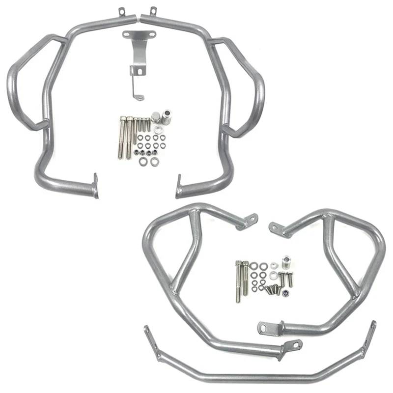 HUISI Motorradzubehör Motorschutzbügel Sturzbügel Stoßstangenschutz Passend for BMW F 750 GS 2018-2022 Schwarz/Silber(Silver-1 Set) von HUISI