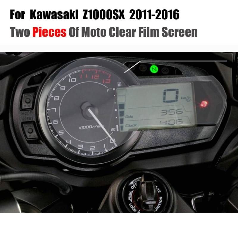 HUISI Passend for Kawasaki Z1000 SX Z1000SX 2011 2012 2013 2014 2015 2016 Cluster-Kratzschutzfolie Displayschutzfolie(2 pieces) von HUISI