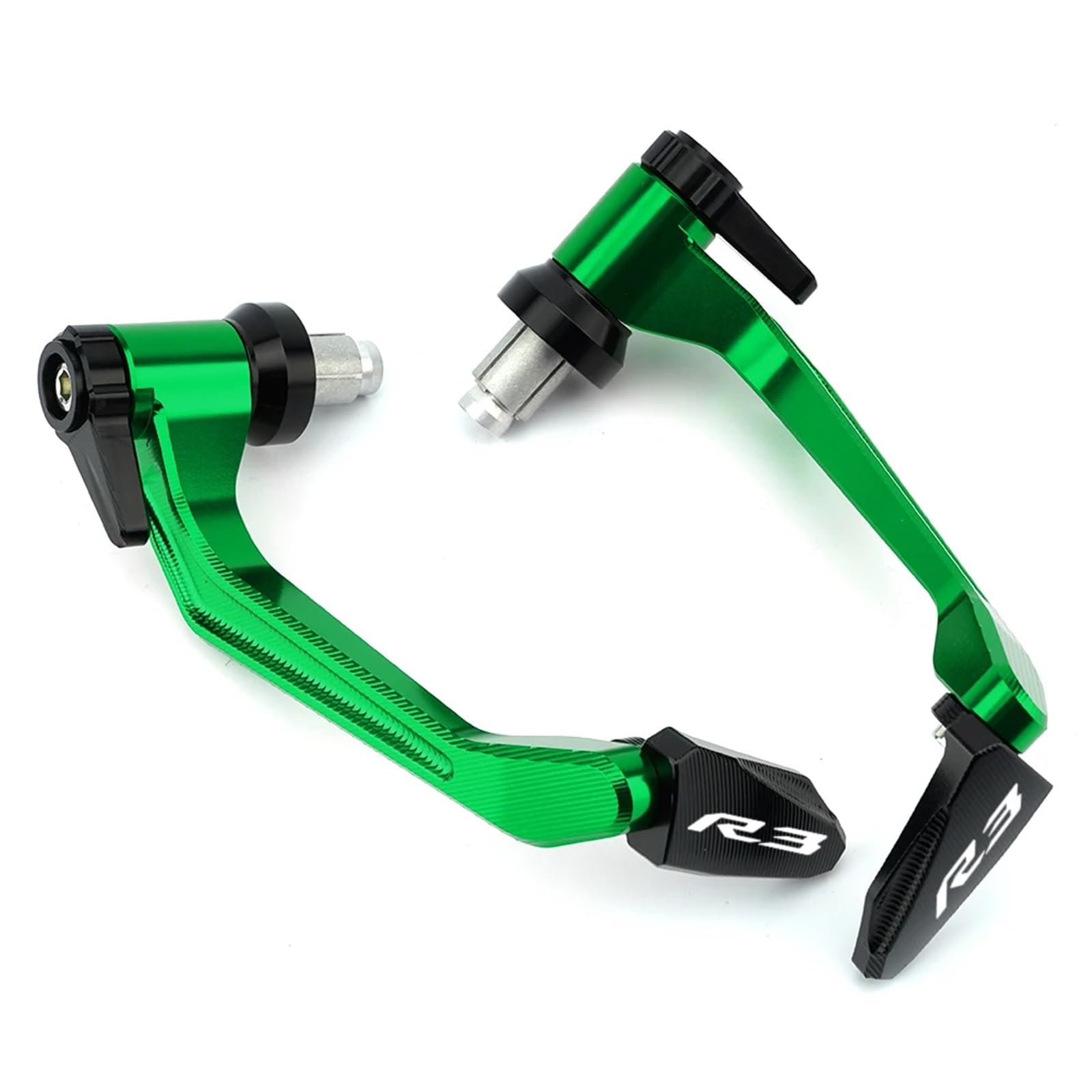 HUISI Passend for Yamaha YZF R3 YZFR3 YZF-R3 2017-2023 Motorrad CNC Lenkergriffe Schutz Bremskupplungshebel Schutzfolie mit Logo R3(Green) von HUISI