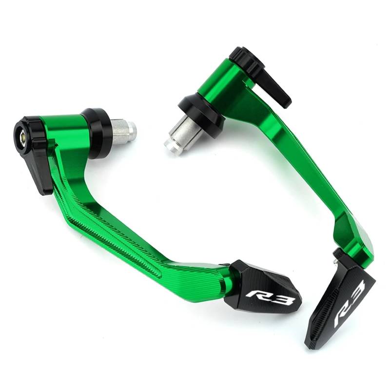 HUISI Passend for Yamaha YZF R3 YZFR3 YZF-R3 2017-2023 Motorrad CNC Lenkergriffe Schutz Bremskupplungshebel Schutzfolie mit Logo R3(Green) von HUISI