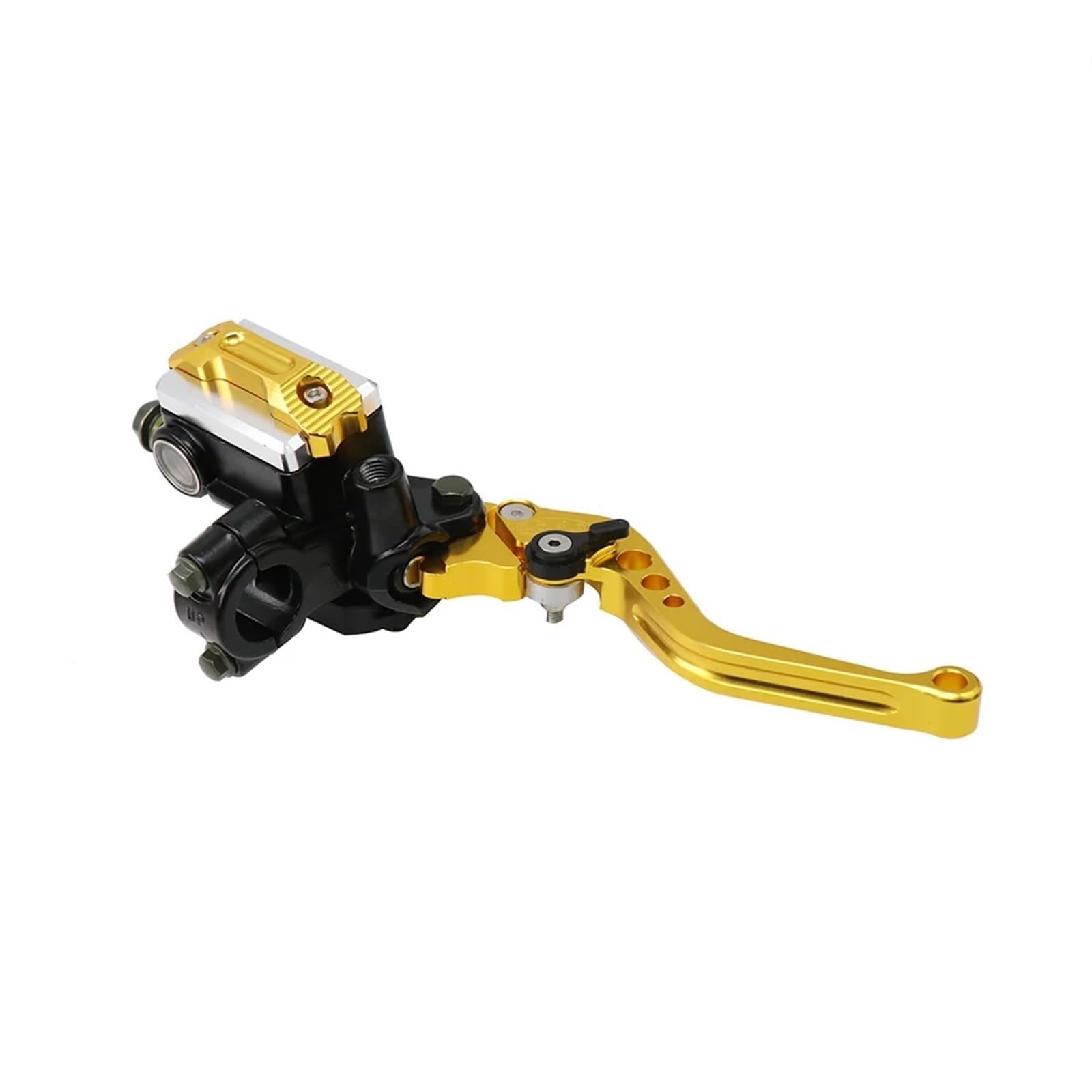 HUISI Universal 22mm 7/8" Motorrad Hydraulische Bremse Und Kupplung Master Zylinder Reservoir Hebel Fit for 50-300CC Moto Bremse Kupplung(Gold Right) von HUISI