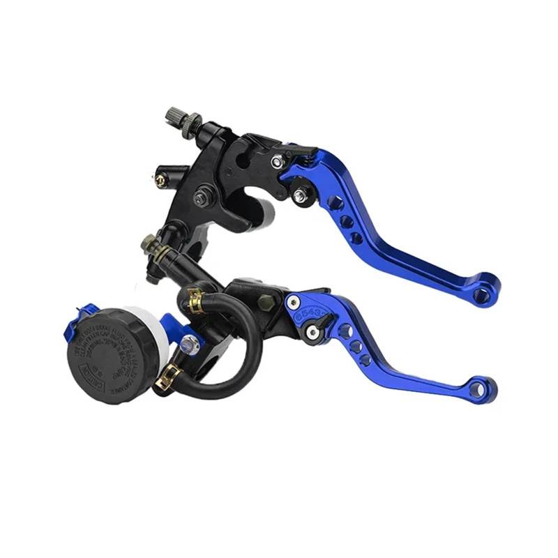 HUISI Universal CNC Motorrad Einstellbare Kupplung Bremse Hauptzylinder Reservoir Hebel Kit Fit for Yamaha Kawasaki 7/8 "22mm Lenker(Blue) von HUISI