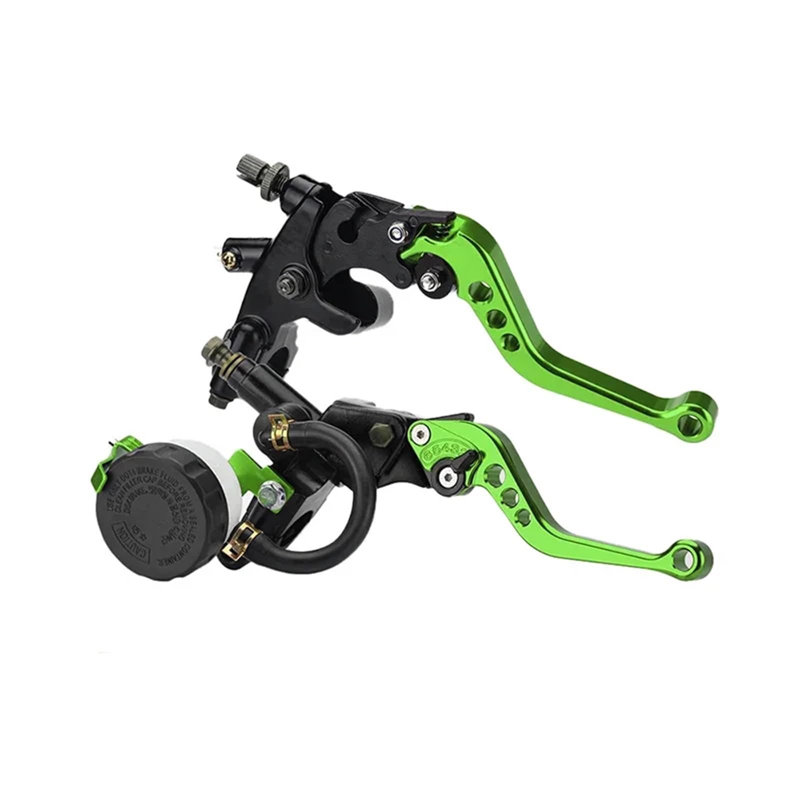 HUISI Universal CNC Motorrad Einstellbare Kupplung Bremse Hauptzylinder Reservoir Hebel Kit Fit for Yamaha Kawasaki 7/8 "22mm Lenker(Green) von HUISI