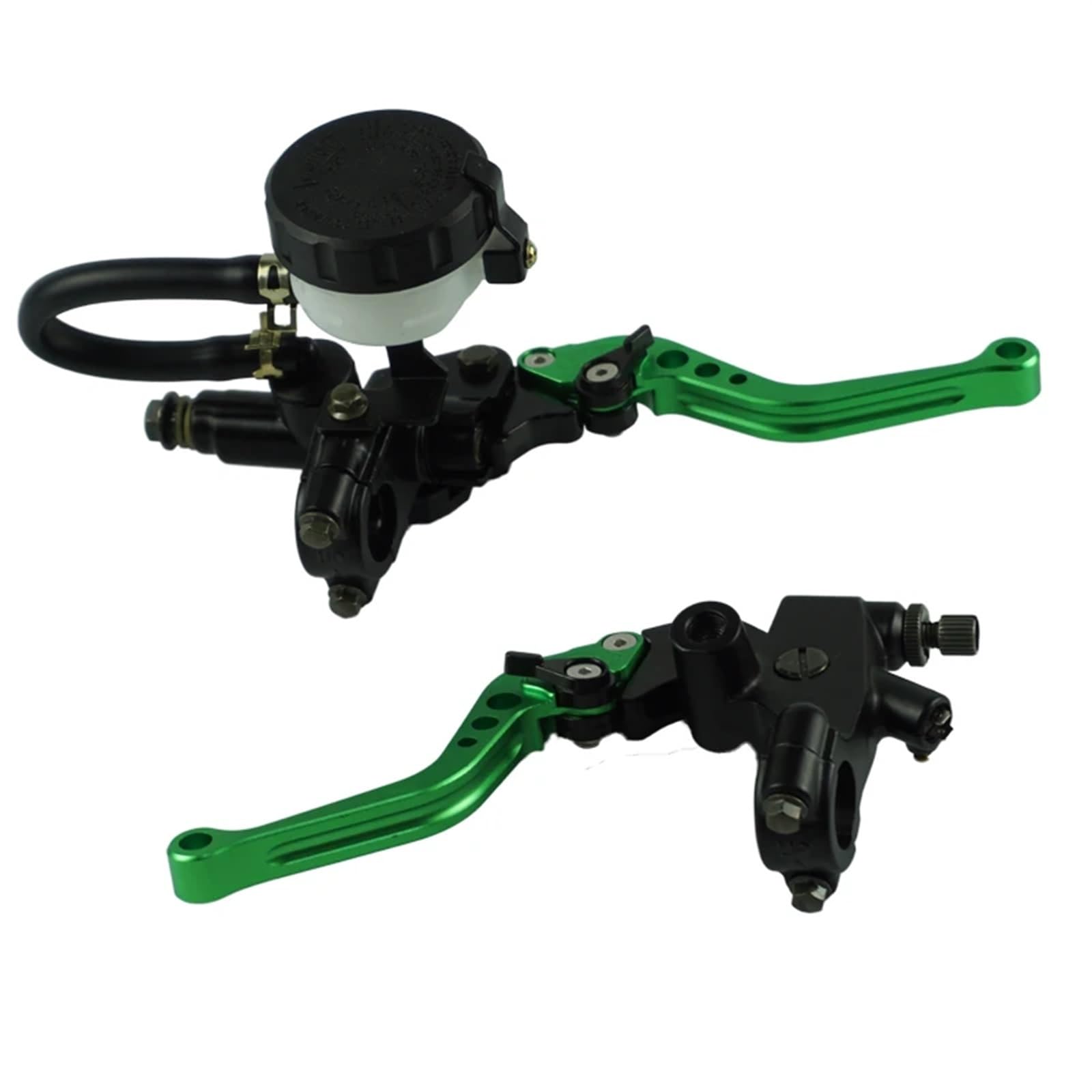 HUISI Universelles 7/8" verstellbares Motorrad-Hydraulikbremskupplungshebel-Hauptzylinder-Reservoir-Set, passend for Yamaha, passend for Suzuki, passend for Kawasaki(Green) von HUISI