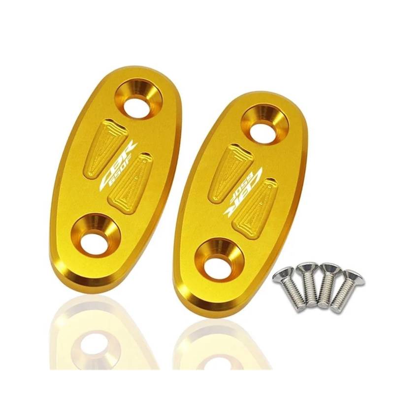 Spiegelabdeckung Dekorative Für HON&DA CBR650F CBR 650F Motorrad-Windschutzscheiben-Spiegellochkappe(Gold) von HUIWOR